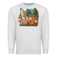 Oatmeal Heather Wild About Fall Coyote Premium Sweatshirt - LillyAllenDesigns