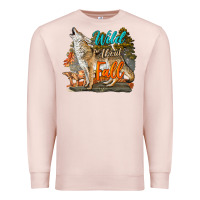 Pale Pink Wild About Fall Coyote Premium Sweatshirt - LillyAllenDesigns