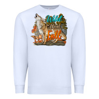 White Wild About Fall Coyote Premium Sweatshirt - LillyAllenDesigns