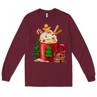 Burgundy Christmas coffee Long Sleeve Tee - Jasminsmagicworld