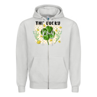 Dove Grey the lucky club Zipper Hoodie - MaliasSmallBusiness
