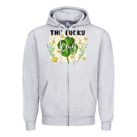 Heather Grey the lucky club Zipper Hoodie - MaliasSmallBusiness