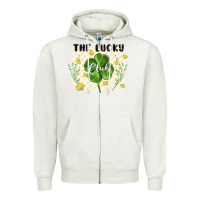 Oatmeal Heather the lucky club Zipper Hoodie - MaliasSmallBusiness