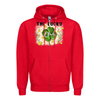 Red the lucky club Zipper Hoodie - MaliasSmallBusiness