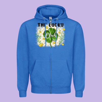 The Lucky Club Zipper Hoodie Designed By Maliassmallbusiness