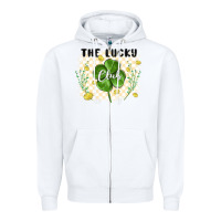 White the lucky club Zipper Hoodie - MaliasSmallBusiness
