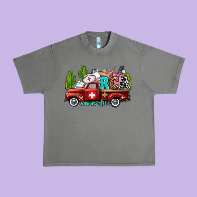 Rca Nurse Truck With Cactus Urban Heavy Tee Designed By Adodesignshop