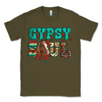Army Green western gypsy soul horse roses serape aztec leopard Classic Tee - Artiststas