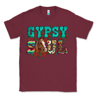 Burgundy western gypsy soul horse roses serape aztec leopard Classic Tee - Artiststas