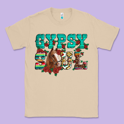 Western Gypsy Soul Horse Roses Serape Aztec Leopard Classic Tee Designed By Artiststas