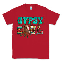 Red western gypsy soul horse roses serape aztec leopard Classic Tee - Artiststas