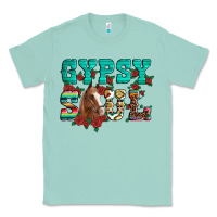 Seafoam western gypsy soul horse roses serape aztec leopard Classic Tee - Artiststas