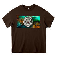Chocolate Brown white tiger forest license plate Heavy Core Tee - RanaPortraitStore