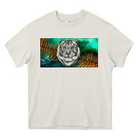 Cream white tiger forest license plate Heavy Core Tee - RanaPortraitStore
