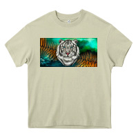 Mossy white tiger forest license plate Heavy Core Tee - RanaPortraitStore