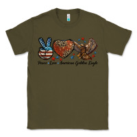 Army Green Western Peace Love American Golden Eagle Classic Tee - LillyAllenDesigns