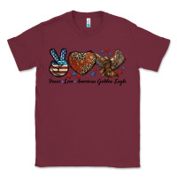 Burgundy Western Peace Love American Golden Eagle Classic Tee - LillyAllenDesigns