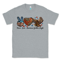Heather Grey Western Peace Love American Golden Eagle Classic Tee - LillyAllenDesigns