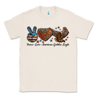 Natural Western Peace Love American Golden Eagle Classic Tee - LillyAllenDesigns