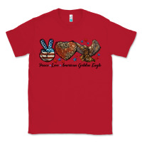Red Western Peace Love American Golden Eagle Classic Tee - LillyAllenDesigns