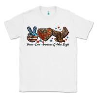White Western Peace Love American Golden Eagle Classic Tee - LillyAllenDesigns