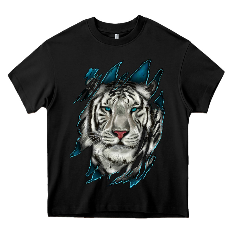 White Tiger Scratch Mark Heavy Core Tee by RanaPortraitStore | Teevron