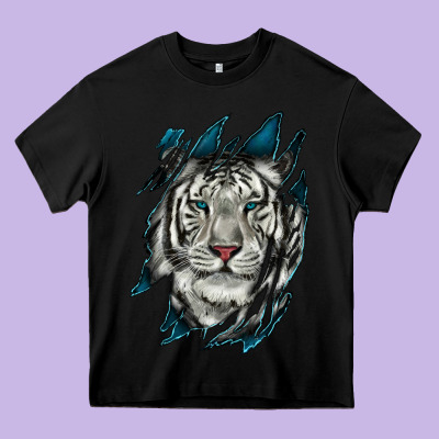 Heavy Core Tee White Tiger Scratch Mark