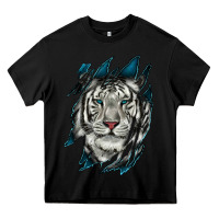Black White Tiger Scratch Mark Heavy Core Tee - RanaPortraitStore