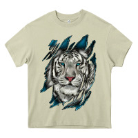 Mossy White Tiger Scratch Mark Heavy Core Tee - RanaPortraitStore