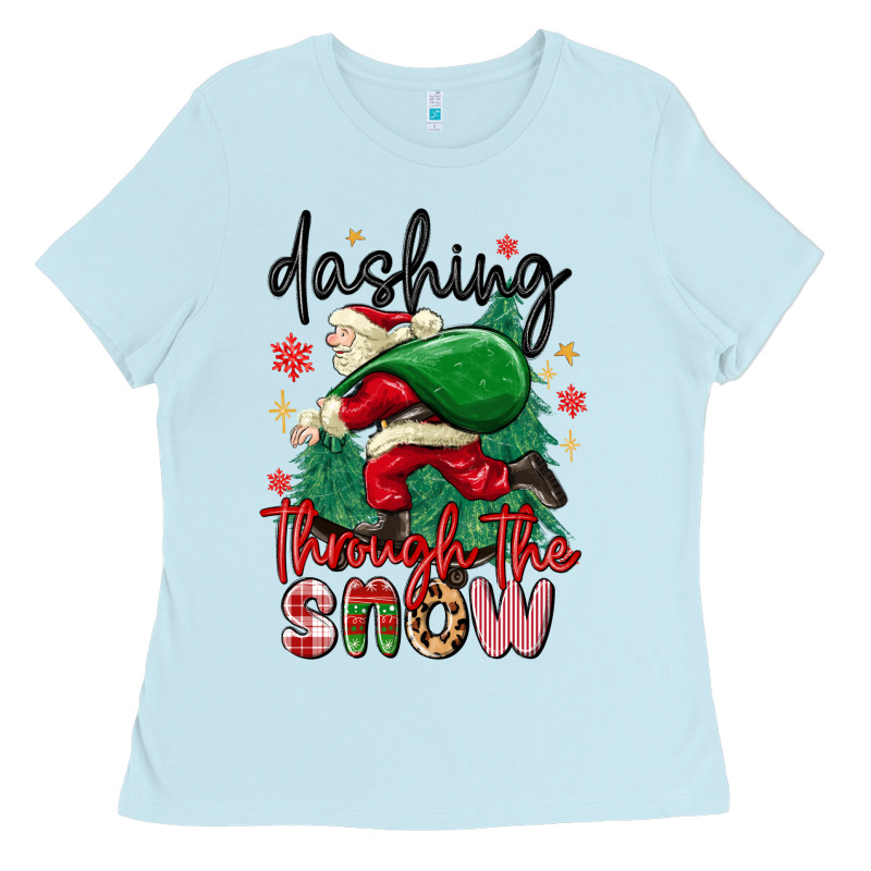 Dashing Through The Snow Ladies Tee by MaliasSmallBusiness | Teevron