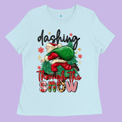 Ladies Tee dashing through the snow