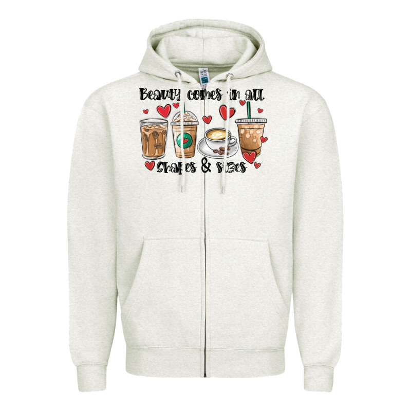 Beauty Comes In All Shapes And Sizes Coffee Zipper Hoodie by MaliasSmallBusiness | Teevron