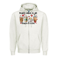 Oatmeal Heather beauty comes in all shapes and sizes coffee Zipper Hoodie - MaliasSmallBusiness