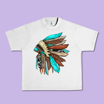 Indian Headdress Urban Heavy Tee Designed By Jahusdesignshop