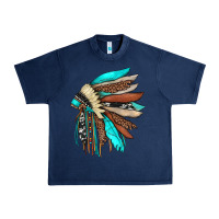 Navy indian headdress Urban Heavy Tee - JahusDesignShop