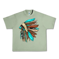 Oil Green indian headdress Urban Heavy Tee - JahusDesignShop