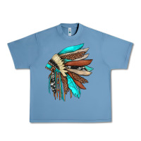 Pebble Blue indian headdress Urban Heavy Tee - JahusDesignShop