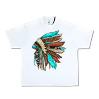 White indian headdress Urban Heavy Tee - JahusDesignShop