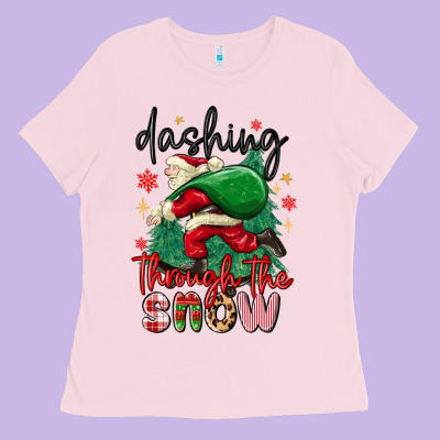 Ladies Tee dashing through the snow
