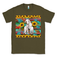 Army Green goats mom and baby sunflowers gemstones serape leopard glitter wooden Classic Tee - Artiststas