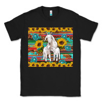Black goats mom and baby sunflowers gemstones serape leopard glitter wooden Classic Tee - Artiststas
