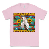Bubblegum Pink goats mom and baby sunflowers gemstones serape leopard glitter wooden Classic Tee - Artiststas