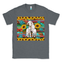 Charcoal Heather goats mom and baby sunflowers gemstones serape leopard glitter wooden Classic Tee - Artiststas