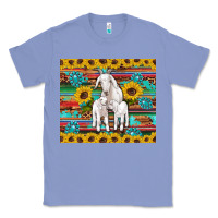 Colony Blue goats mom and baby sunflowers gemstones serape leopard glitter wooden Classic Tee - Artiststas