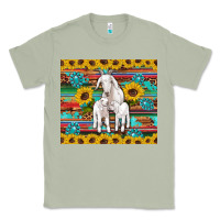 Matcha goats mom and baby sunflowers gemstones serape leopard glitter wooden Classic Tee - Artiststas