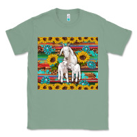 Sage goats mom and baby sunflowers gemstones serape leopard glitter wooden Classic Tee - Artiststas