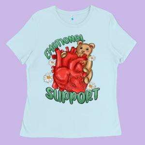 Emotional Support Ladies Tee Designed By Maliassmallbusiness