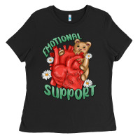 Black emotional support Ladies Tee - MaliasSmallBusiness