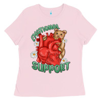 Bubblegum Pink emotional support Ladies Tee - MaliasSmallBusiness