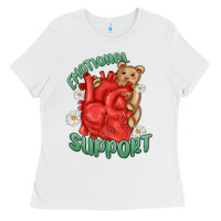 White emotional support Ladies Tee - MaliasSmallBusiness
